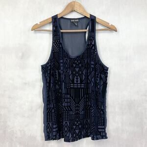 Wet Seal Womens Velvet Burnout Tank Top Sz‎ Medium Geometric Sheer Whimsy Summer